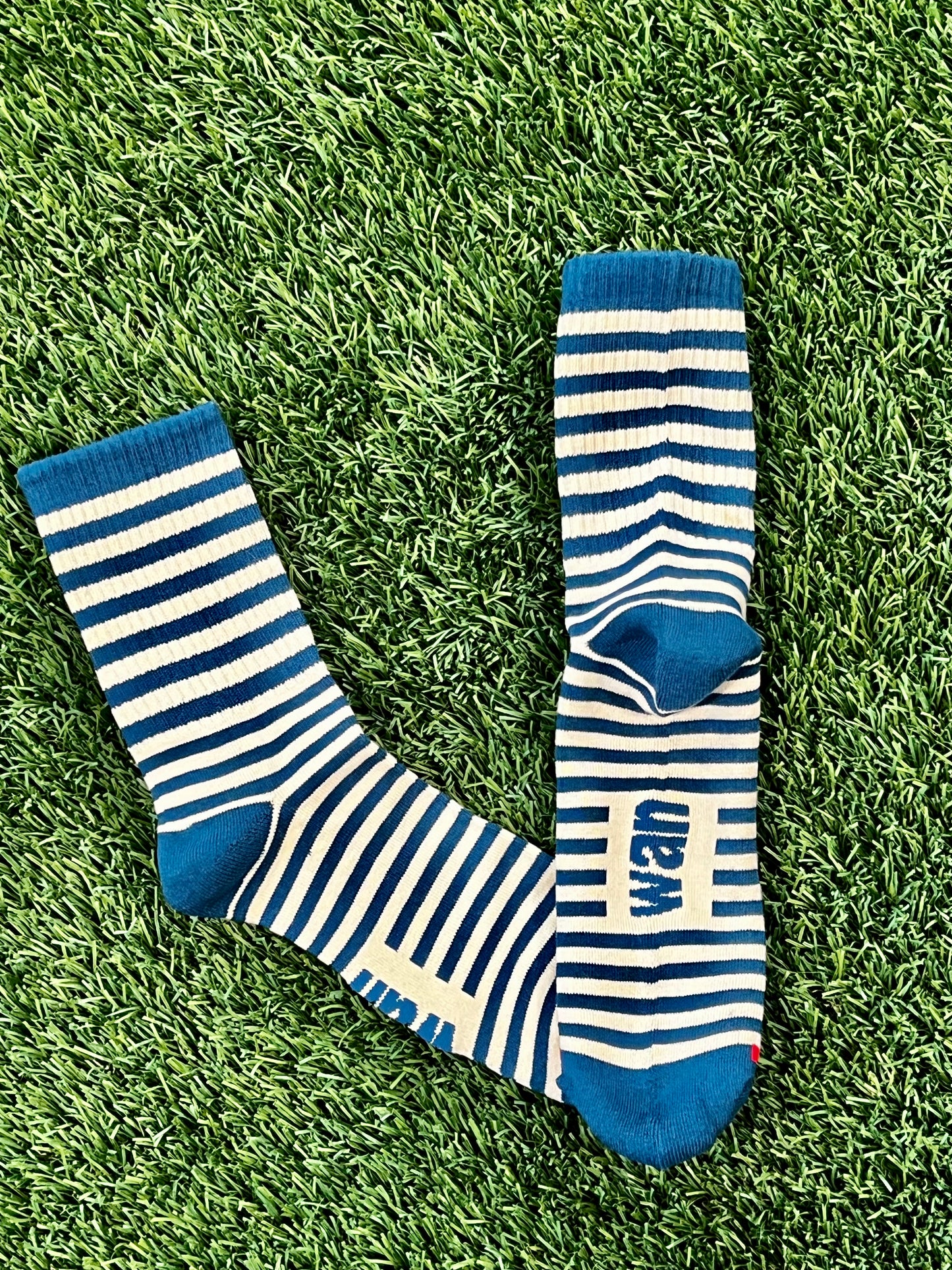 NAVY BLUE / CREAM STRIPED CREW SOCK