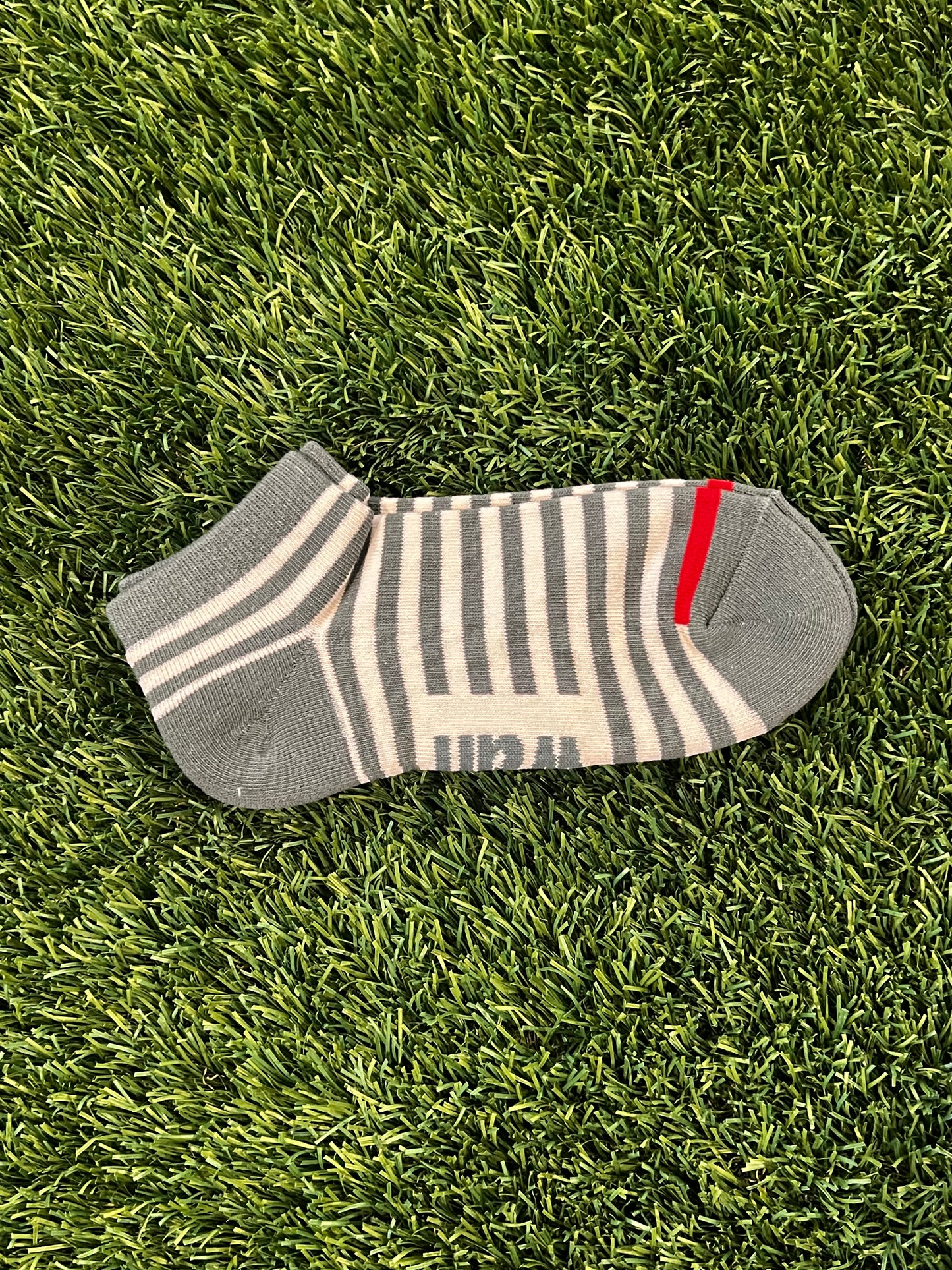 OLIVE GREEN & CREAM WAN ANKLE SOCK