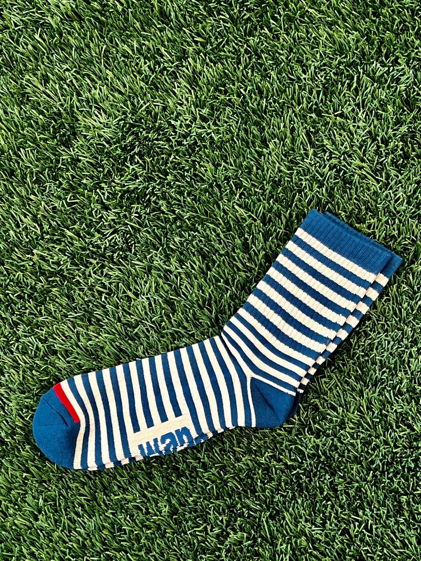 NAVY BLUE / CREAM STRIPED CREW SOCK