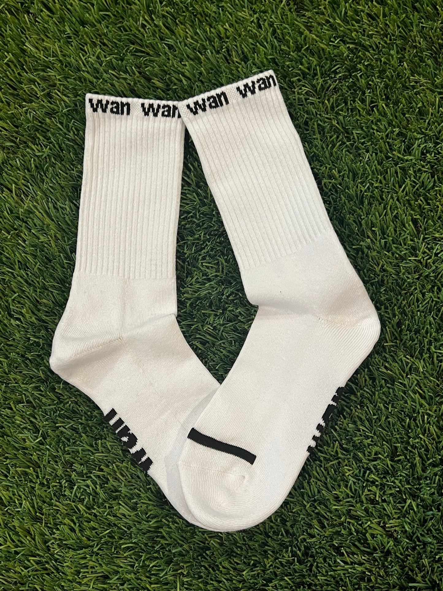 WHITE WAN CREW SOCK