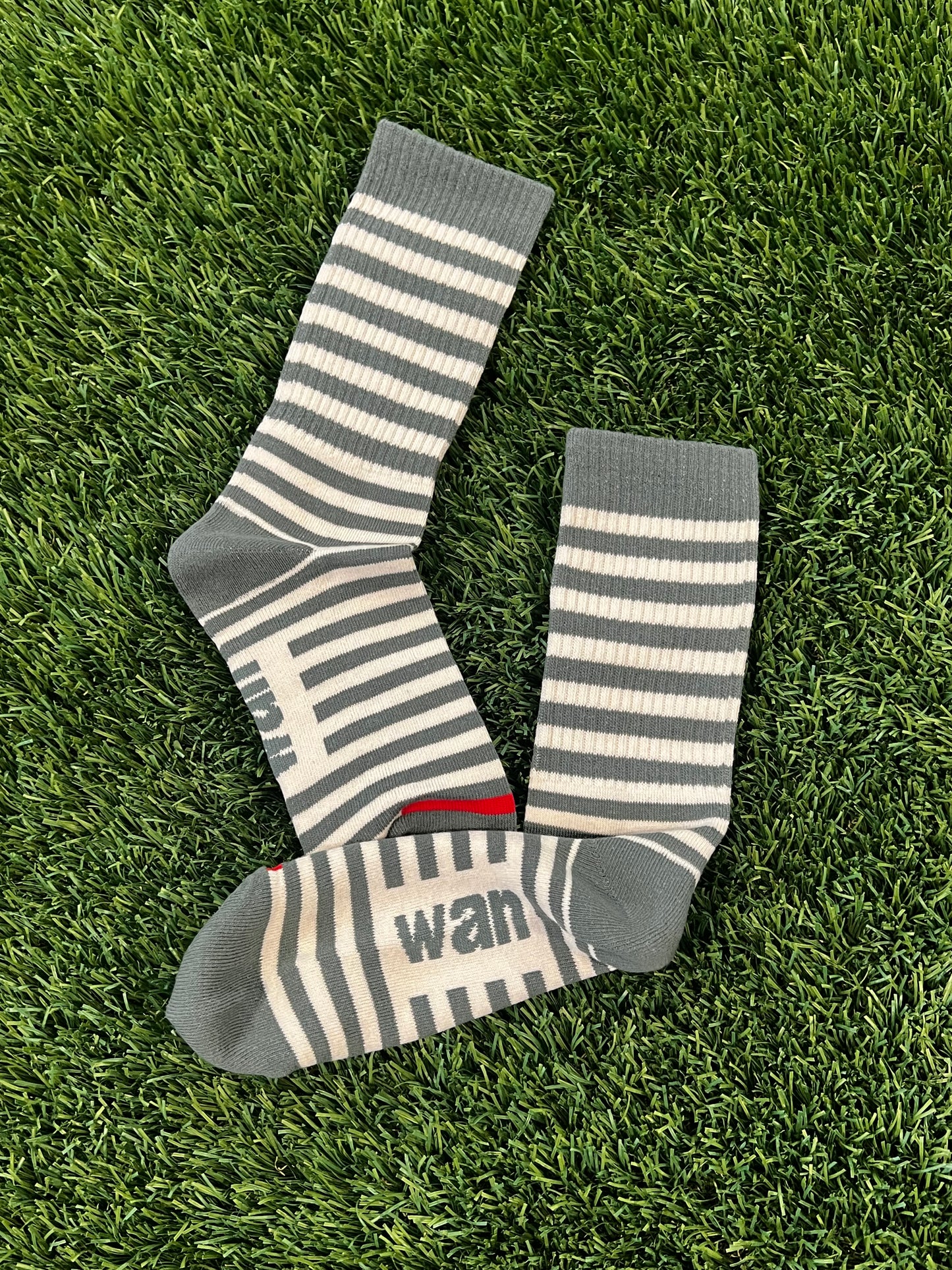 OLIVE GREEN & CREAM WAN CREW SOCK