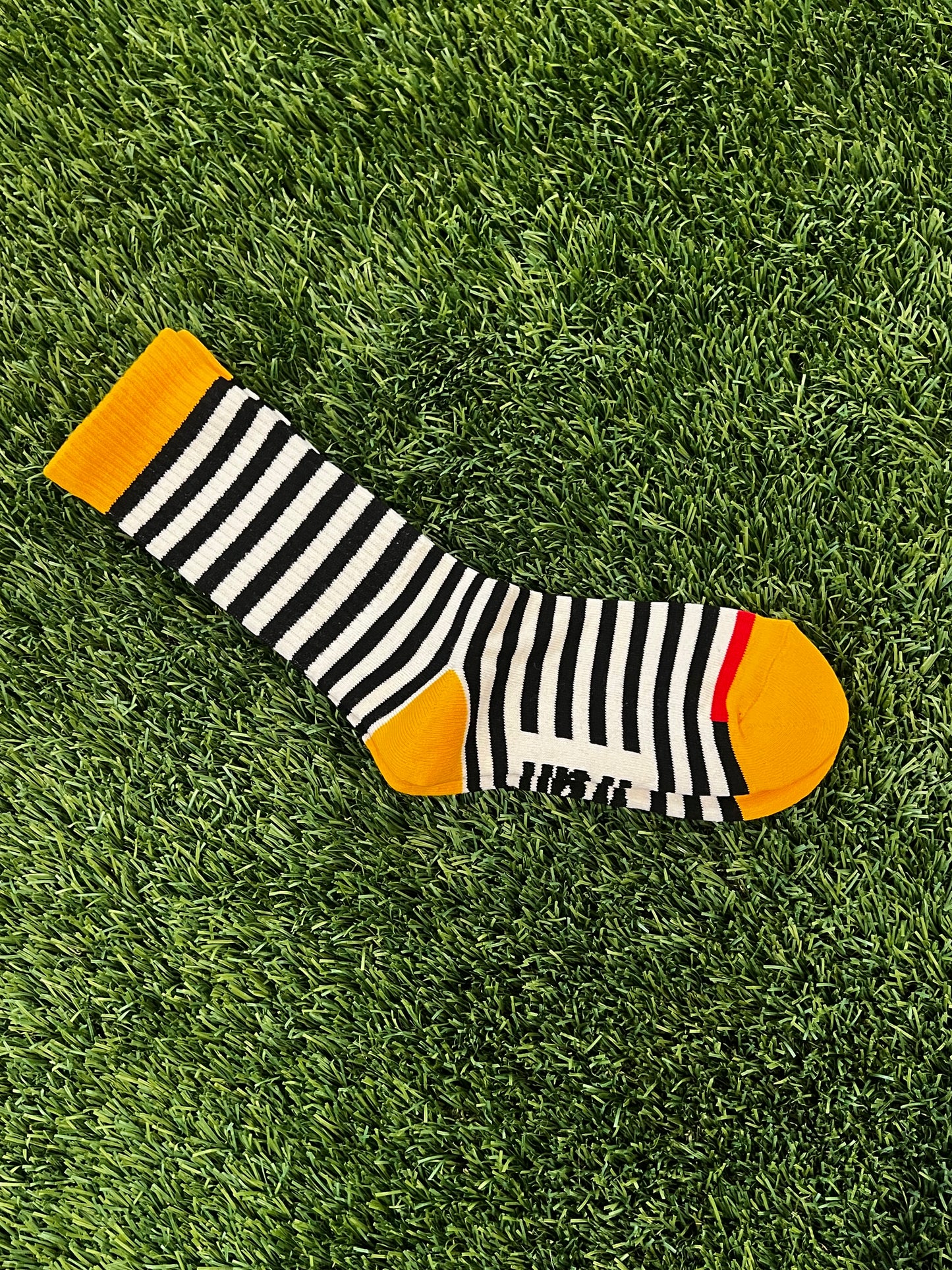 BLACK & YELLOW STRIPED WAN CREW SOCK